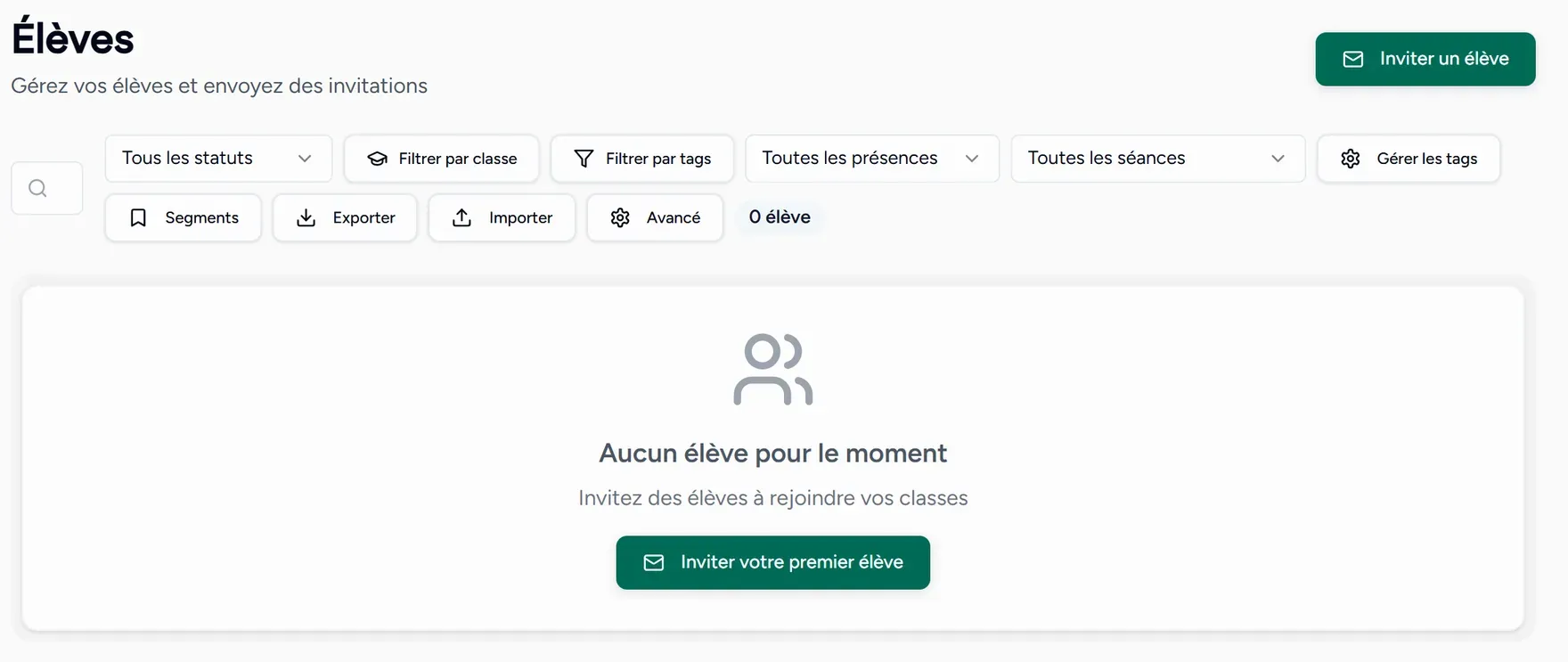 La liste des élèves de toute l'académie