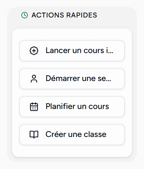 L'écran de séance instantanée